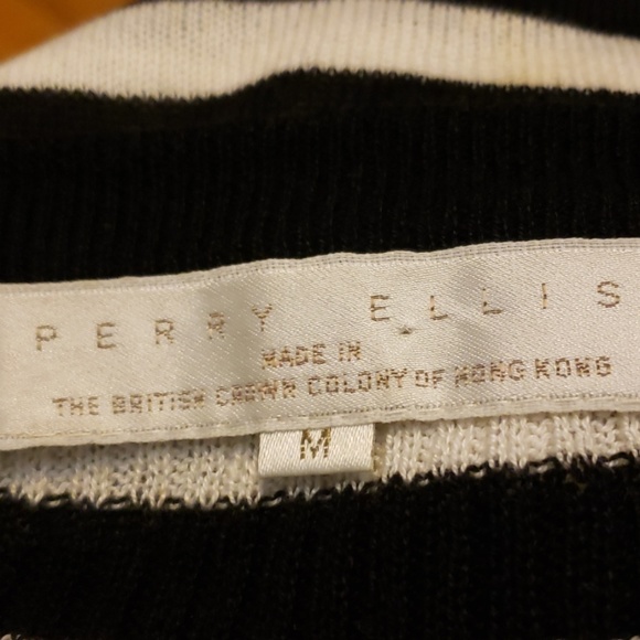 PERRY ELLIS Black/White Stripe Skirt Size M - Picture 7 of 8